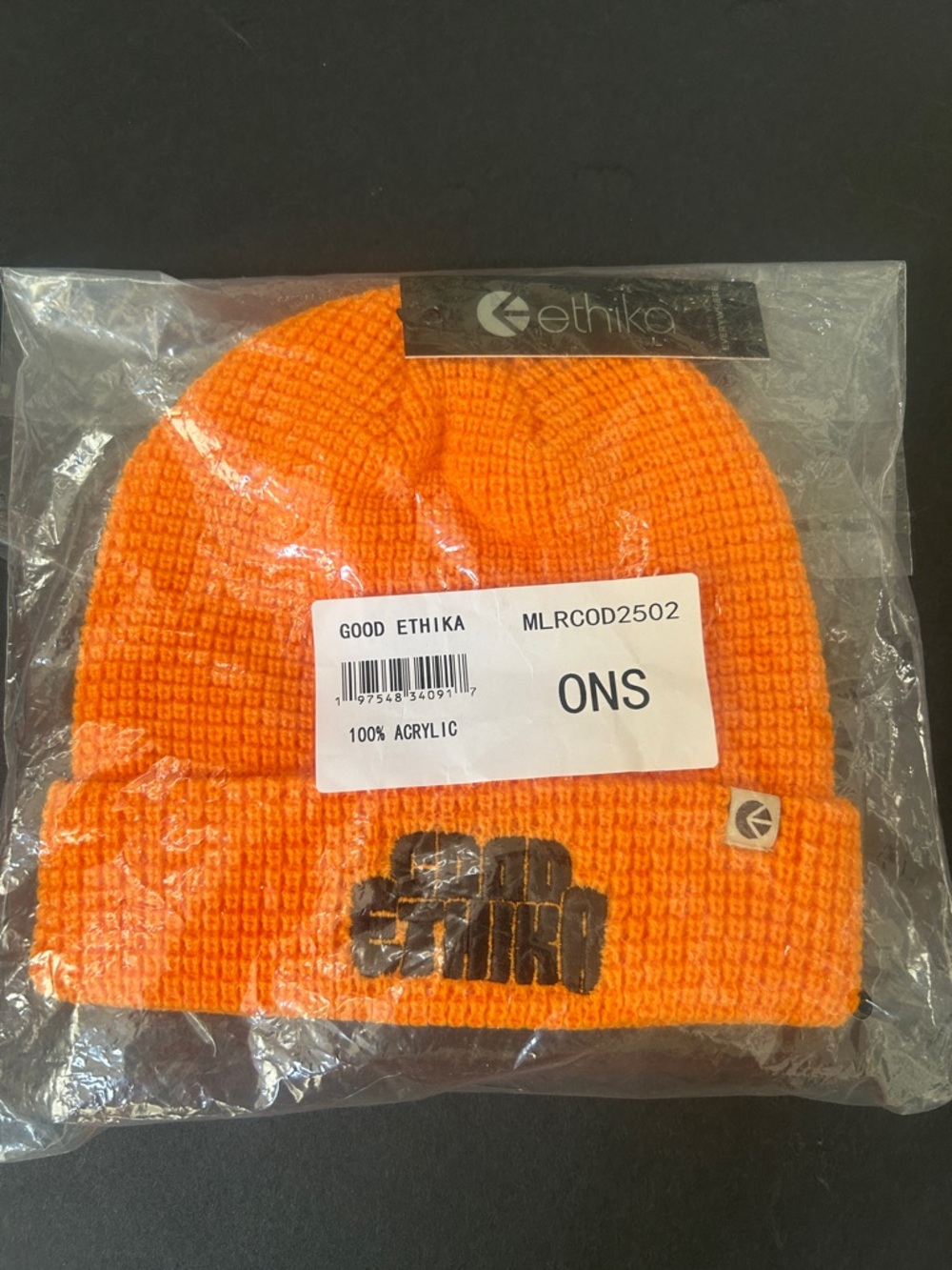 ethika Bright Orange Cuffed Knit Beanie